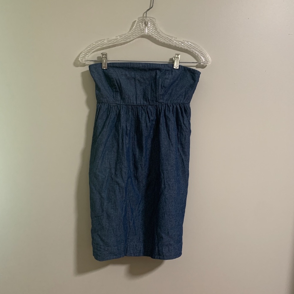 100% Cotton Jean Strapless Dress